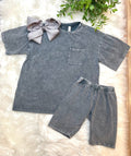 Charcoal biker short set by good girls Outfit tween