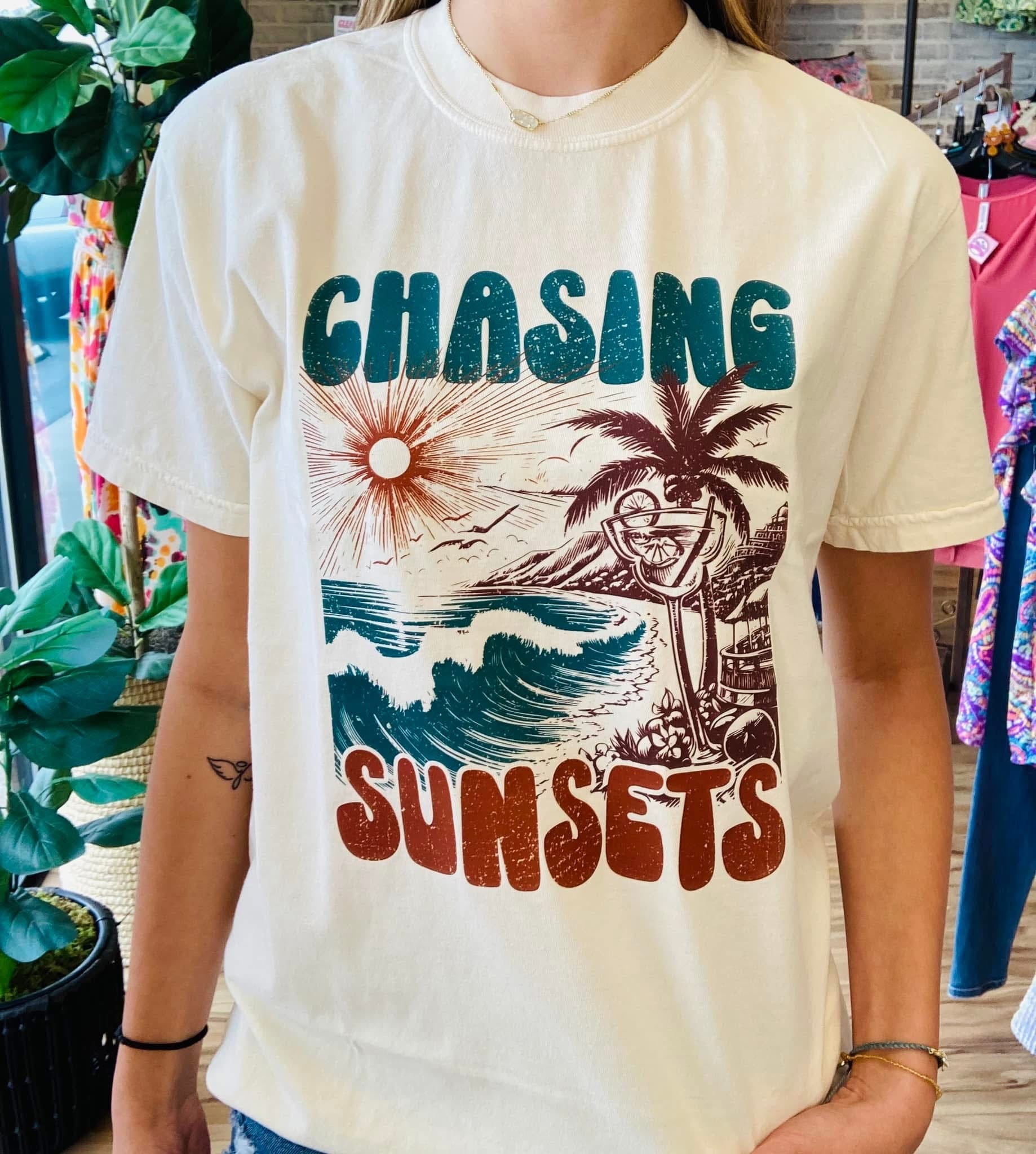 Chasing Sunsets Graphic Tee Women's
