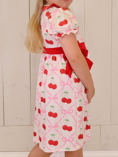 Cherry Bow Dress Girls