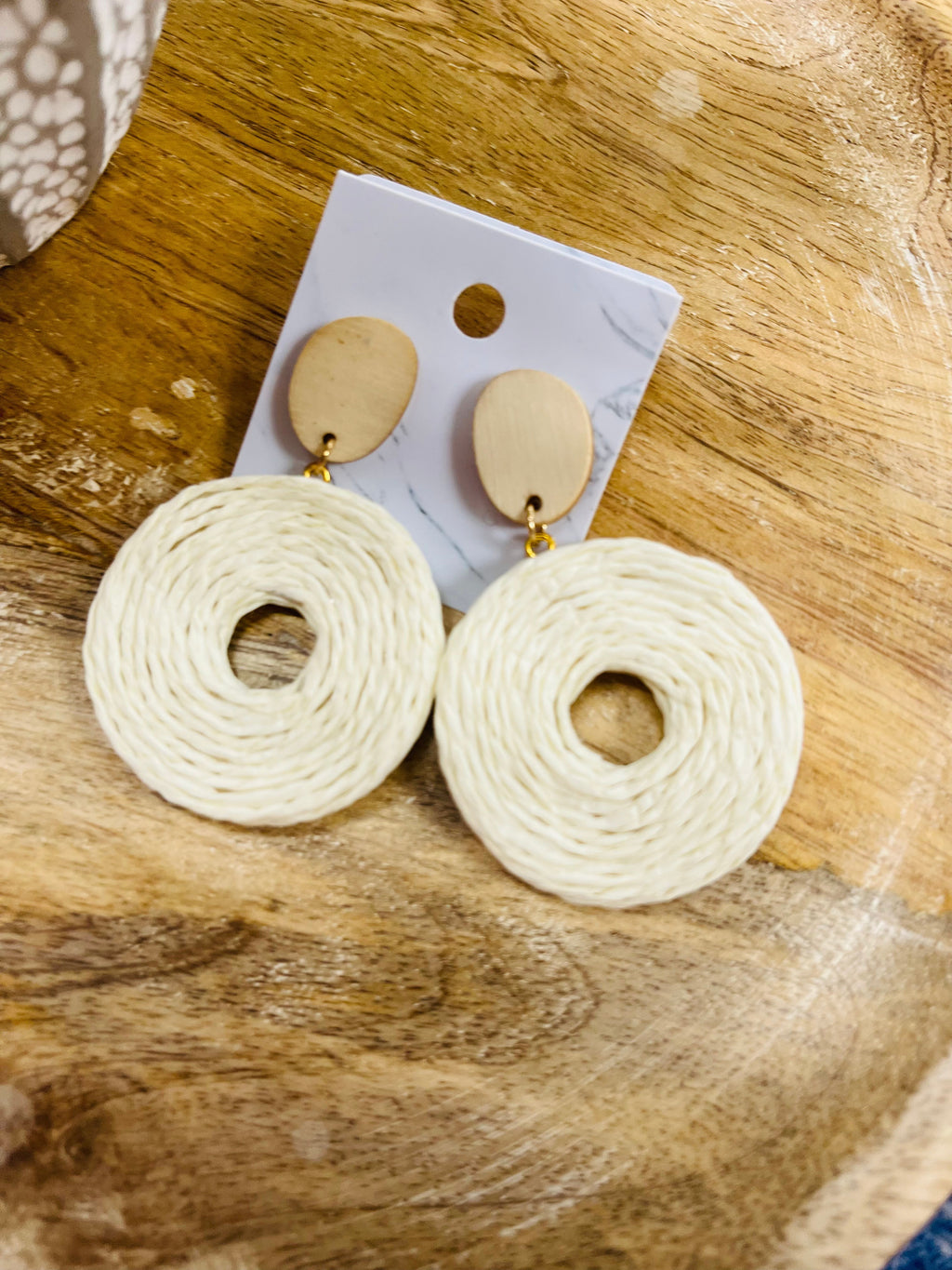 Circle Woven Basket Earrings