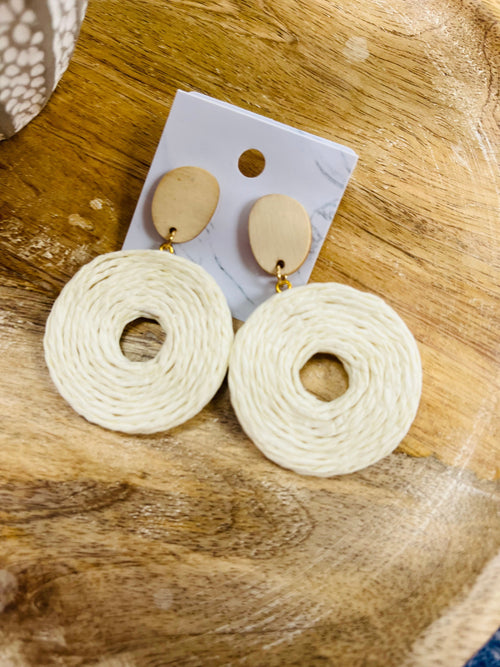 Circle Woven Basket Earrings