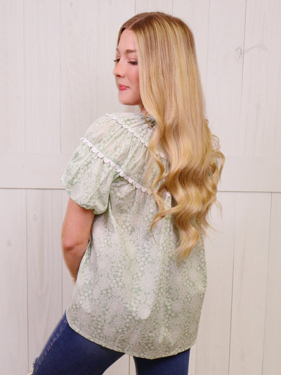 Classic Sage Puff Top by GiGio