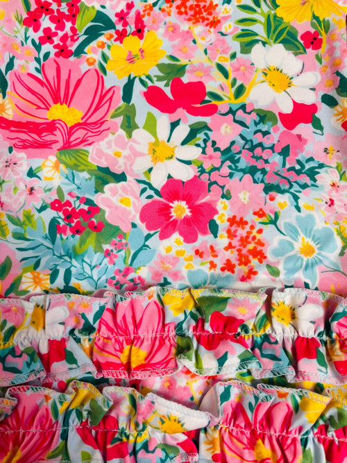 Clover Cottage Multicolor Floral Gown with Headband