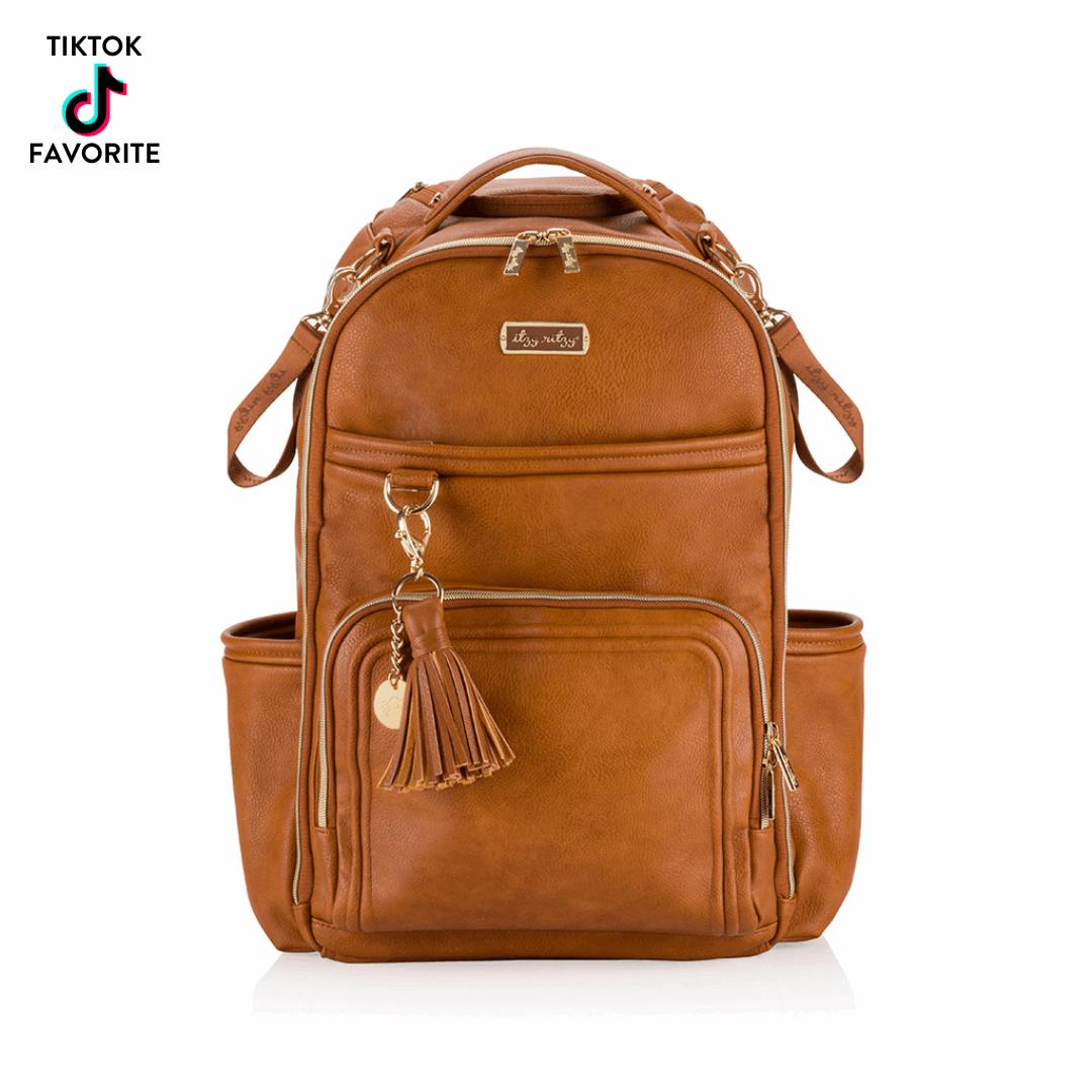 Cognac Boss Plus™ Backpack Diaper Bag - Mini Mee Boutique