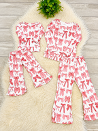 Girl’s Pink Bow Flare Outfit