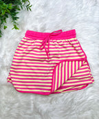 Women’s Evermmee Pink and Yellow Striped Skort Set