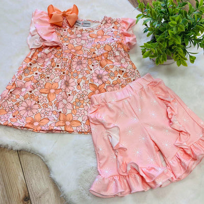 Adorable Sweetness Deep Orange 2 Piece Set - Mini Mee Boutique