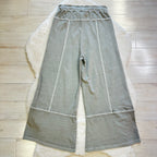 Women’s Grey Mineral Wash Wide Leg Pants