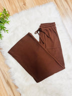 Women’s Zenana Brown Ribbed Cuff Sleeve Pant Set