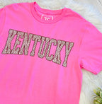 Women’s Pink Kentucky Cheetah Print Graphic Tee