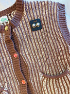Women’s brown stripe button up top