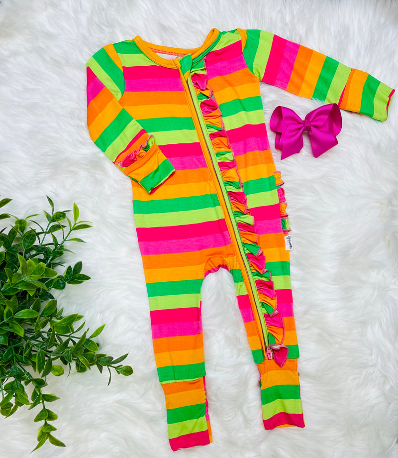 Girls Multi Color bamboo romper