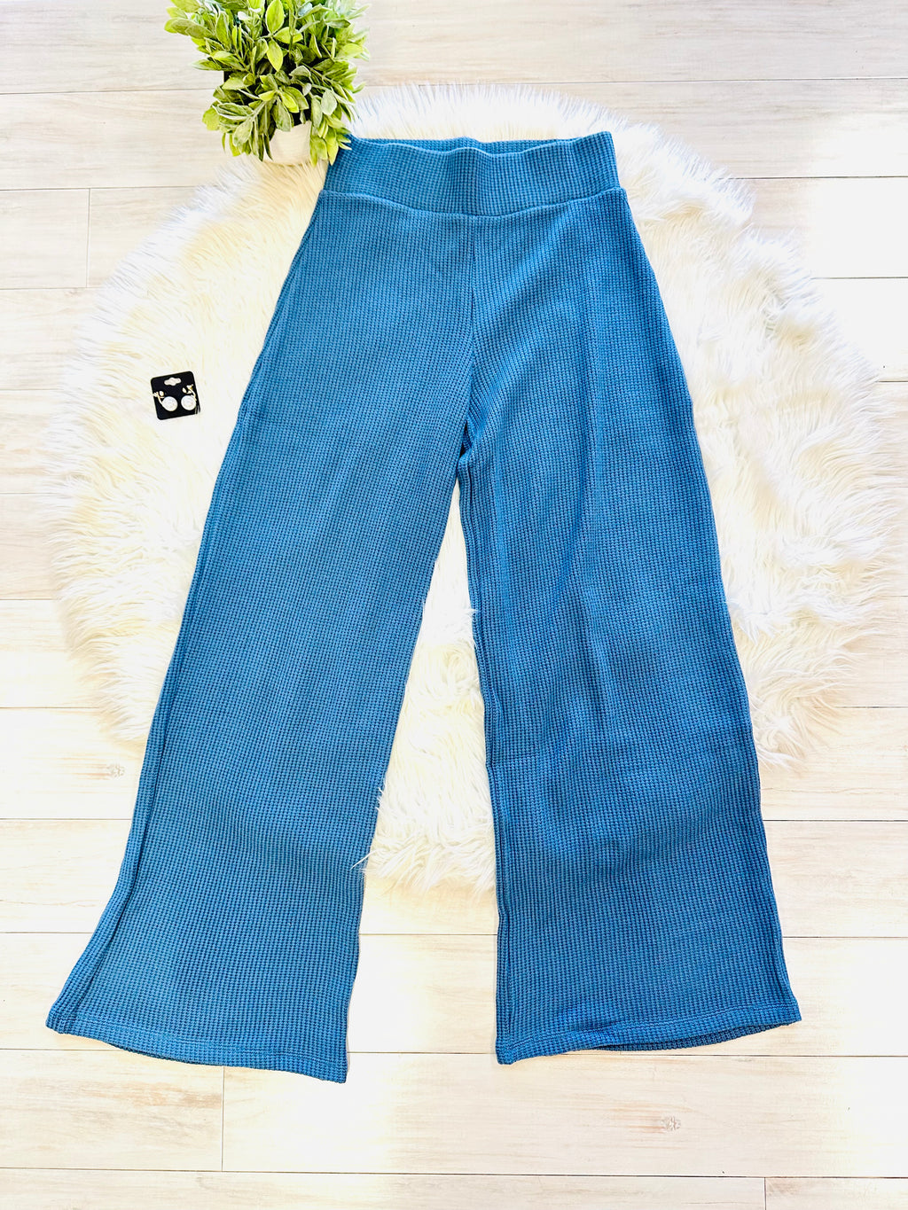 Women’s Zenana Dusty Blue Mocked Neck Pant Set
