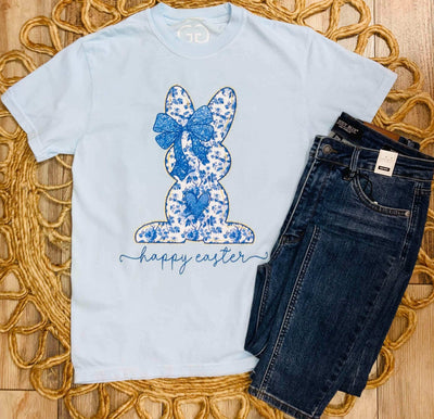 Women’s Golden Girl’s Happy Easter Bunny Tee - Mini Mee Boutique