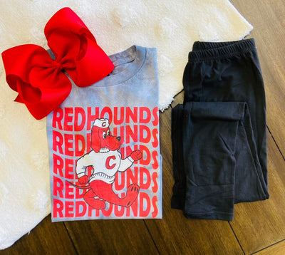 Girls Tie-Dye Redhounds Tee - Mini Mee Boutique