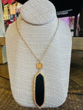 Women’s Gold and Black Stoned Necklace