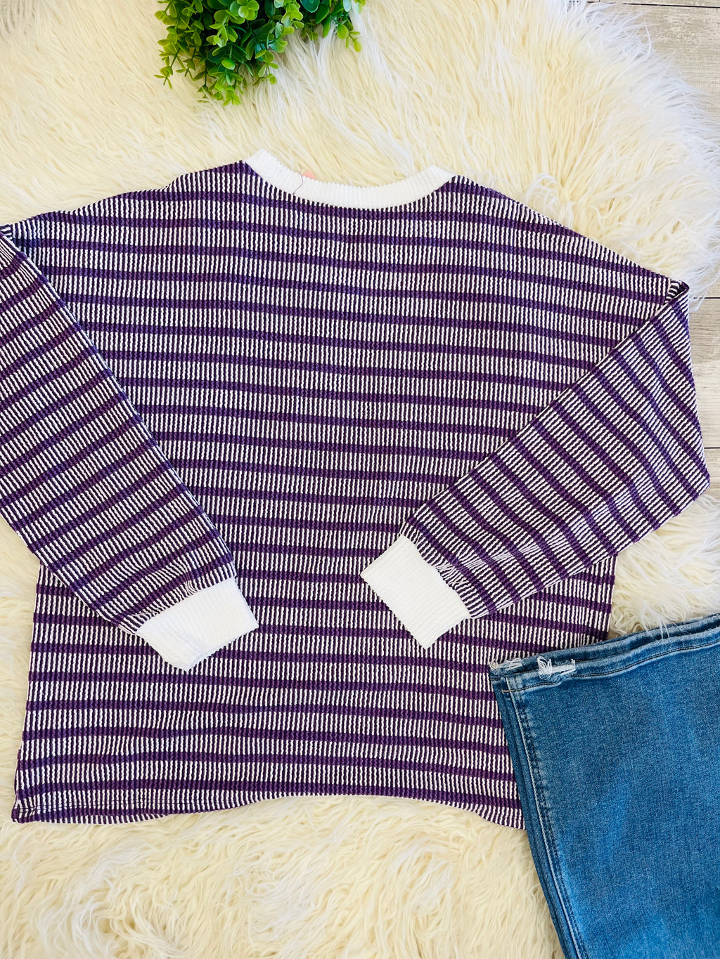 Women’s Ribbed Long Sleeve in Purple Zenana Mocha- True to Size