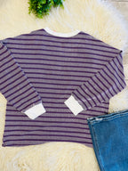 Women’s Ribbed Long Sleeve in Purple Zenana Mocha- True to Size