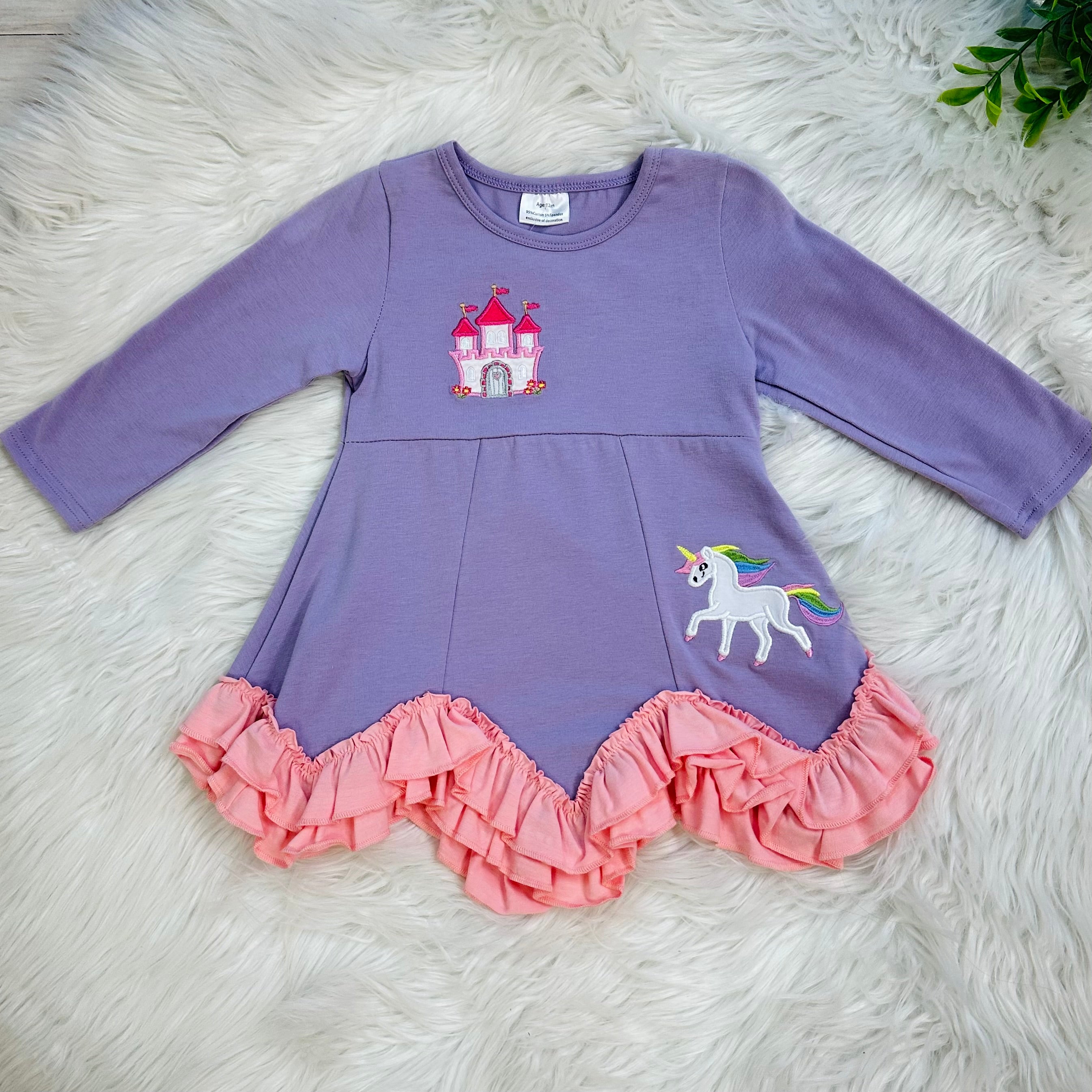 Girl’s Purple and Pink Unicorn Dress