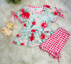 Girl’s Pink Floral Gingham Set