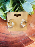 Pearl and Gold Hoops Earrings