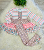 Girl’s Multi Print Ruffled Outfit