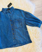 Women’s Evermmee Denim Puff Sleeve Top