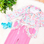 Girl’s Pink Floral Pant Outfit Set