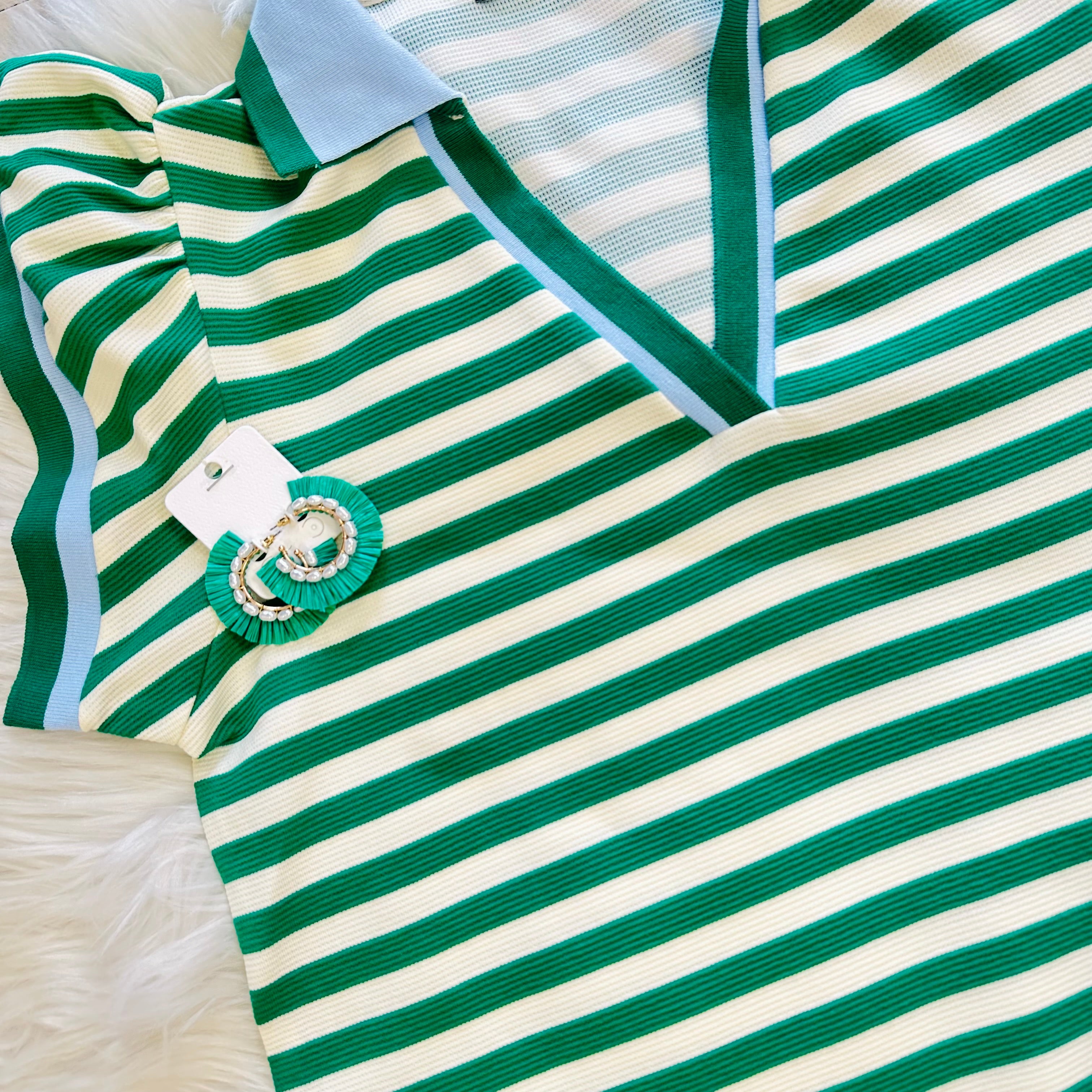 Women’s Evermmee Kelly Green Striped Top