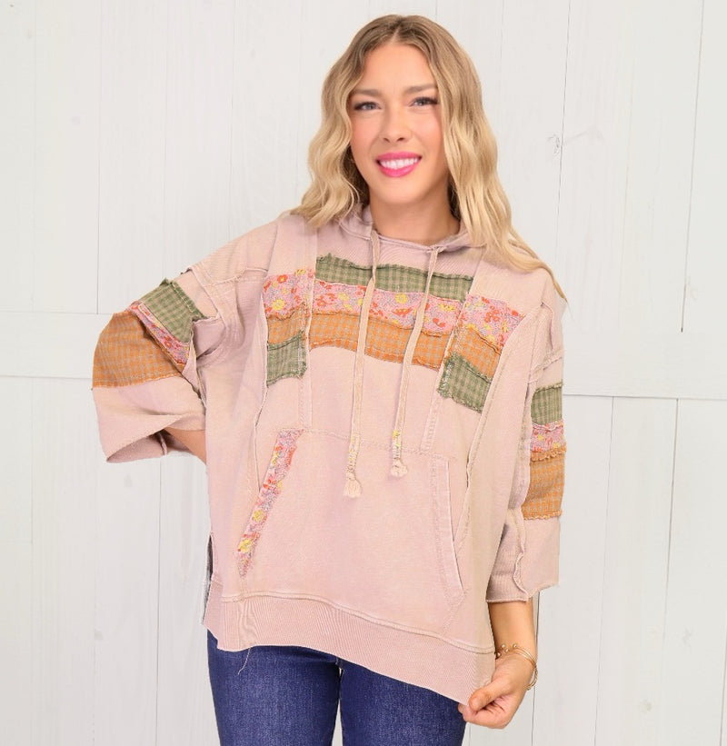 Easel Mixed Patch Pullover