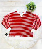 Women’s Zenana Rust Striped Long Sleeve Top