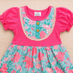 Girl’s Hot Pink Floral Dress