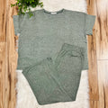 Women’s Zenana Dark Olive Melange Pant Set