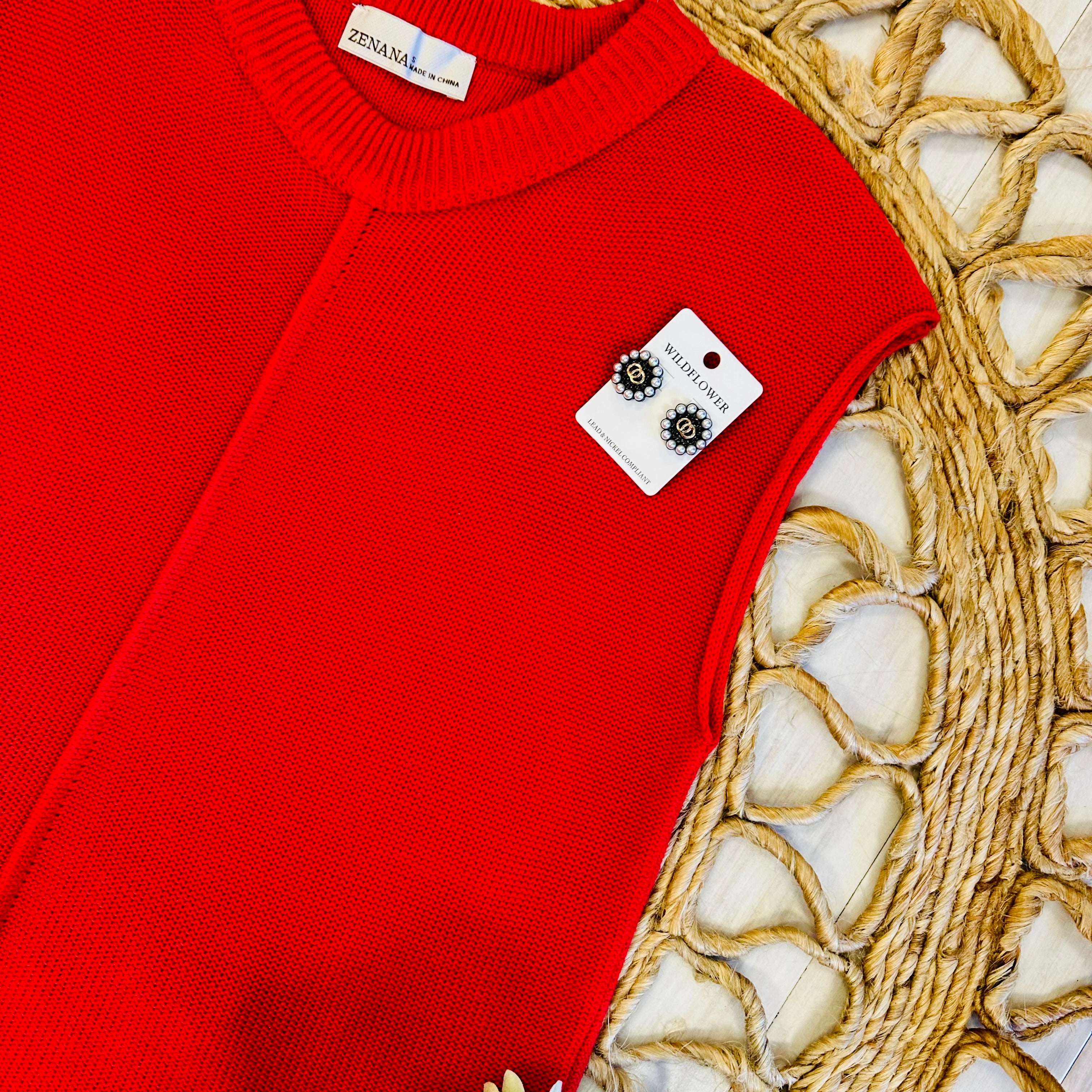 Women’s Red Knit Top