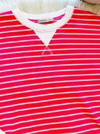Women’s Zenana Hot Pink Striped Long Sleeve Top