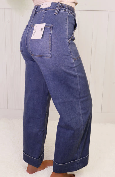 Vervet High Rise Baggy Cuff Jeans 3589