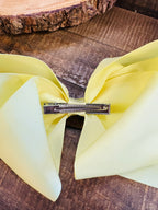 Hair Bow 8” Alligator Clip - Light Yellow