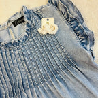 Women’s Evermmee Denim Ruffled Top