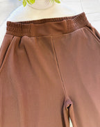 Women’s Zenana Brown Ribbed Pant Set