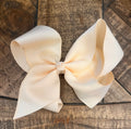Hair Bow 6” Alligator Clip - Cream Ivory