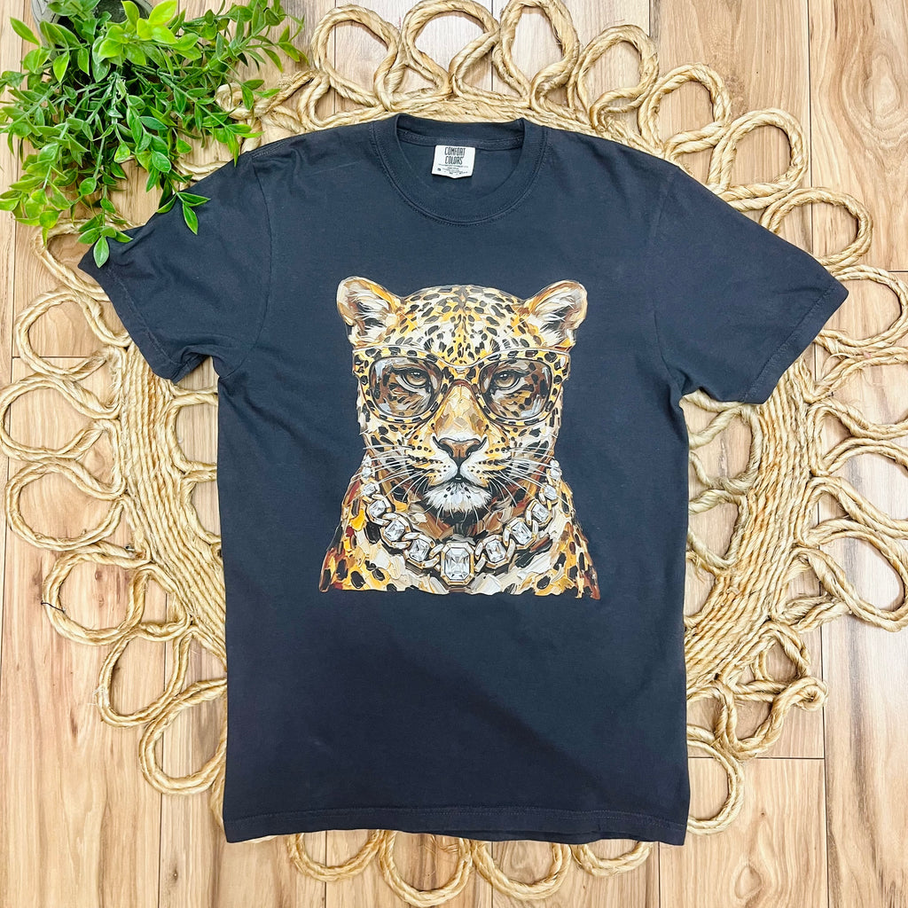 Women’s Charcoal Gray Leopard Tee