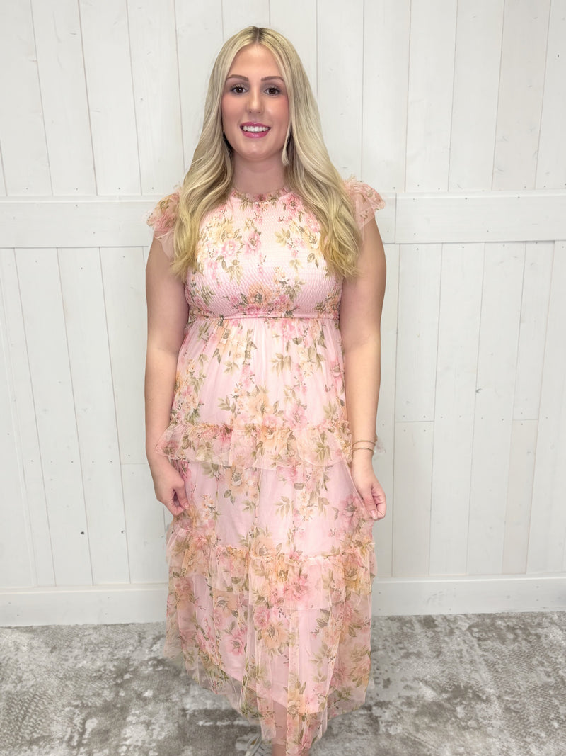 Flower Garden Blush Dress - Mini Mee Boutique