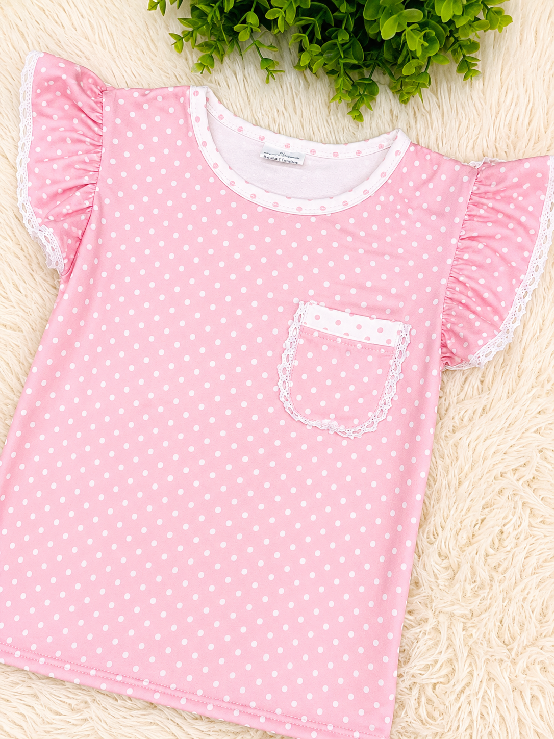 Girl’s Pink And White Polka Dot Outfit