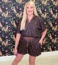 Women’s Collared Cheetah Print Short Set