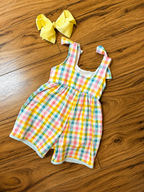 Serendipity Girls Pastel Checkered Romper