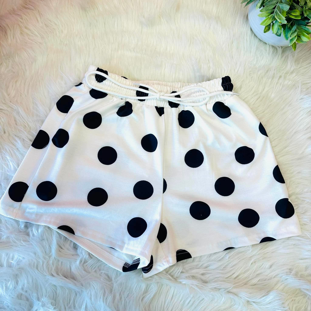 Women’s Evermmee Black Polka Dot Short Set