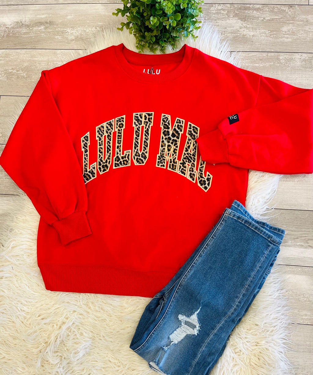 Women’s LuLu  Mac Red Cheetah print Sweatshirt