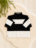Black and Ivory Bliss Mock Sweater by Jodifl - True to Size