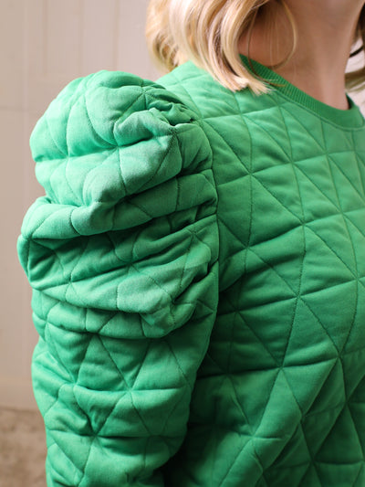 Green Quilted Skorts Set