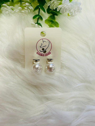 Double Sided Pearl and Cross Earrings - Mini Mee Boutique
